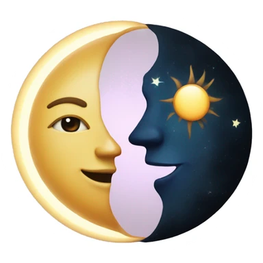moon and sun next to each other sticker