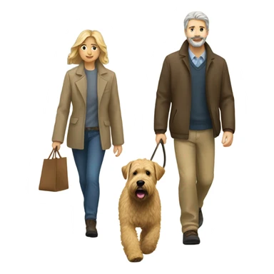  Man walking his weaton terrier dog sticker