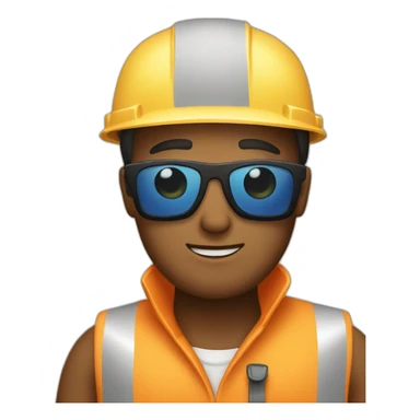 Builder with sunglasses  sticker