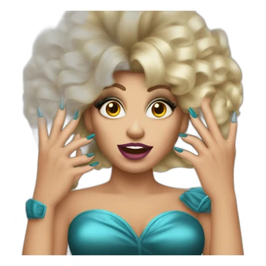 drag_queen_showing_hand_with_large_nails_and_big_wig sticker