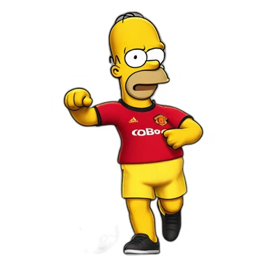 homer simpson playing man utd sticker