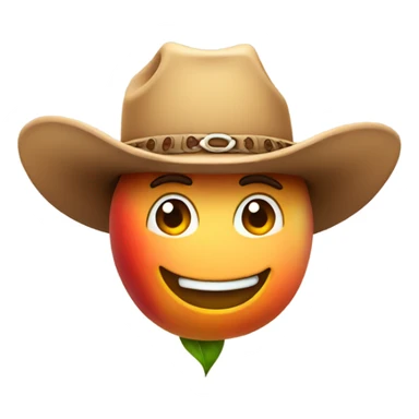 Peach with cowboy hat sticker