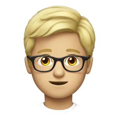 blonde haired boy with glasses sticker