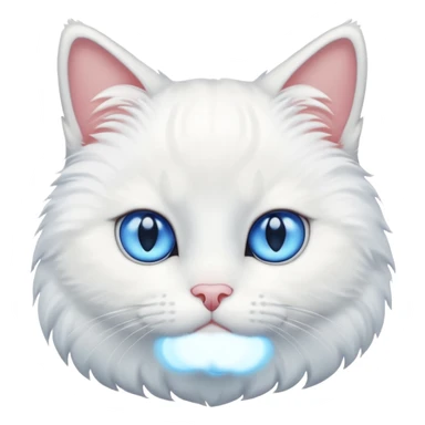 White cat with blue eyes  sticker