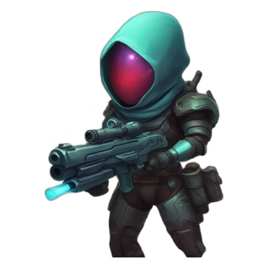 alien marksman futuristic roguelike rpg style inspired by slay thee spire sticker