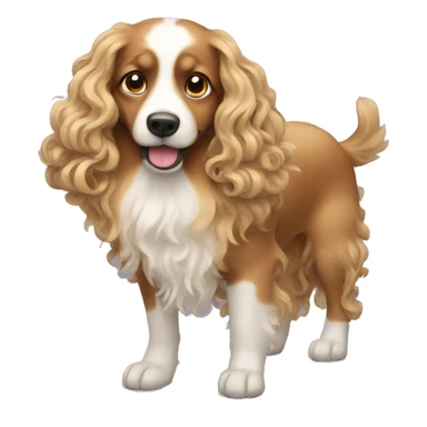 dog with long curly hair sticker