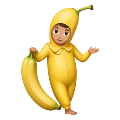 person in a banana costume sticker