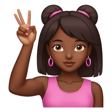 Darkskin girl hold a pinky up sticker