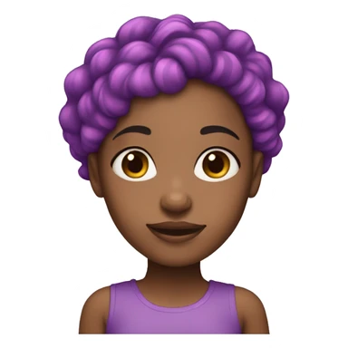 Light skin black girl with pink and purple hair  sticker