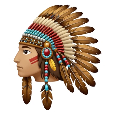 native war bonnet with no face, the feathers must be brownish but the fabric can be colorful sticker