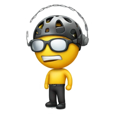 A simple emoji using technical concept representing balancing mind and tech   sticker