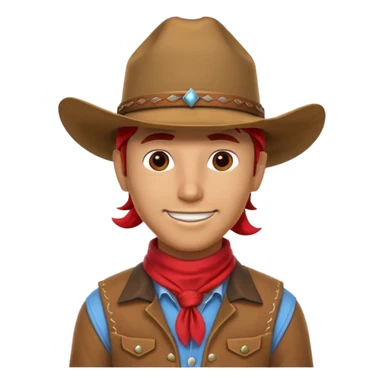 cowboy horse rider portrait, head and shoulders only, cowboy hat, bandana, western outfit collar, confident smile, 3D cartoon, mobile game icon style, clean background, no text, no watermark
 sticker