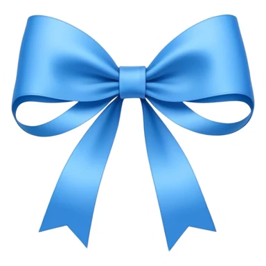 Super ultra-thin and stretched ribbon bow, as narrow as possible, single loop, no extra loops, no fluffy or rounded shapes, only one long and sleek ribbon, delicate, minimalist, NO DOUBLE LOOPS, NO THICKNESS, ONLY A SINGLE SLIM LINE blue sticker