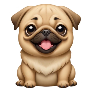 Cinematic Cute Yawning Fawn Pug Portrait Emoji, Head tilted slightly with a dramatic, wide-open yawn, showcasing a soft fawn coat with a velvety texture, floppy ears slightly drooping, round dark eyes barely open in drowsy contentment, Simplified yet irresistibly adorable features, highly detailed, glowing with a soft, cozy glow, high shine, relaxed yet expressive, stylized with a touch of whimsy, bright and endearing, soft glowing outline, capturing the essence of a sleepy yet affectionate companion, so drowsy it feels like it could stretch out of the screen and curl up for a nap! sticker