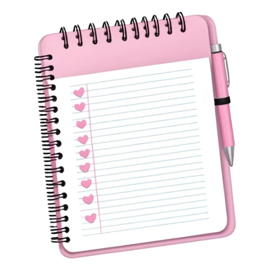 Faça emoji de um planner organizado no notebook rosa  sticker