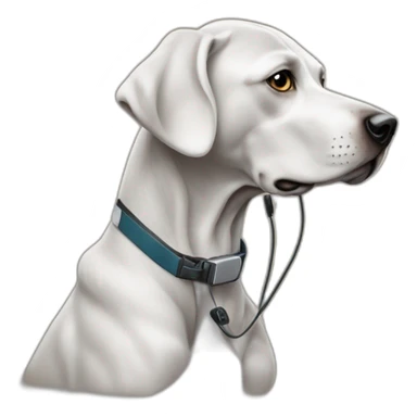 Braque de weimard avec un téléphone portable sticker