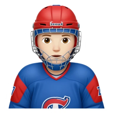 Hockey goalie in red and blue sticker