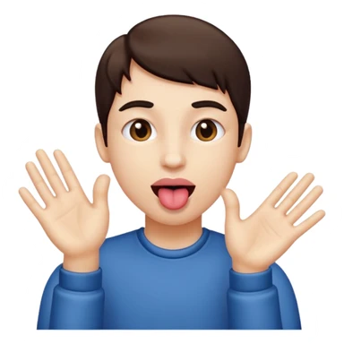 Tongue sticking out and hands to the side  sticker