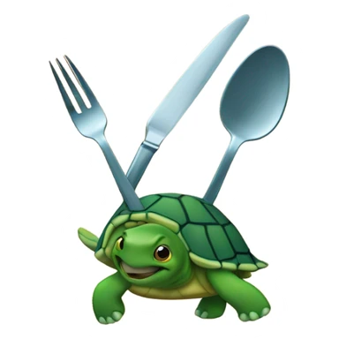 turtle holding a fork  sticker