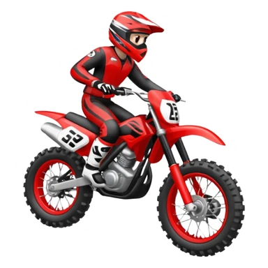 Moto cross noire et rouge avec des pneus lisses  sticker