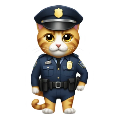 cat in costume police officer  sticker