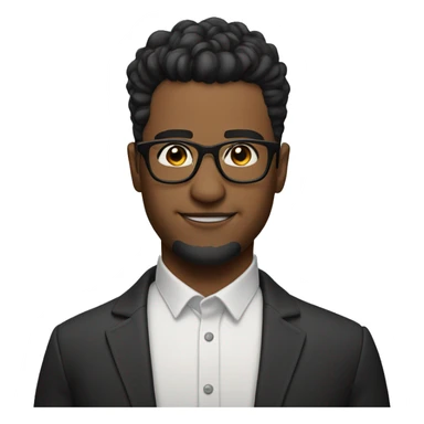 man with black taper fade hair, no beard and glasses sticker