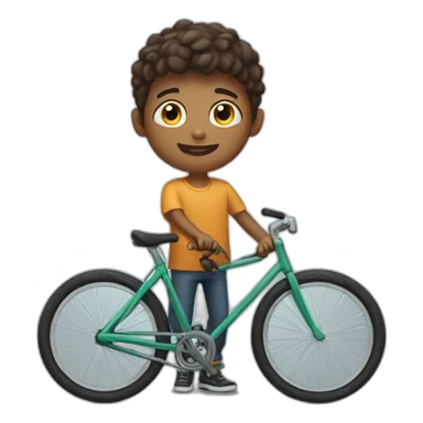 boy with a bicycle sticker
