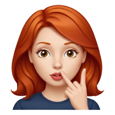 señora pelirroja con un dedo en la boca coqueto  sticker