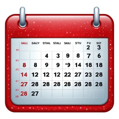red glitter calendar sticker