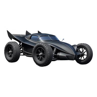  the animated series aerodynamic futuristic Venom Batmobile loosely based on 1936 freightliner school bus (flat long straight organically-shaped mechanical body) stealthy town hot rod desert dirt racing rwd buggy  sticker