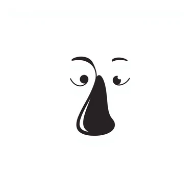 Hand-drawn human nose with nostrils sticker
