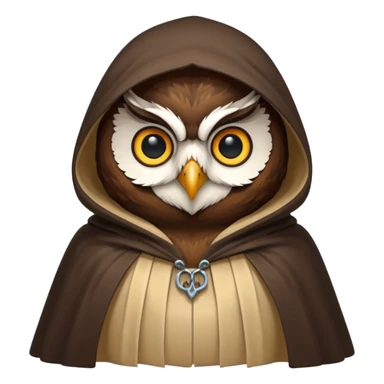 dark owl in beige cloak sticker