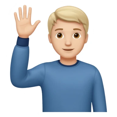 A white man in casual clothes stands and waves his hand in greeting. sticker