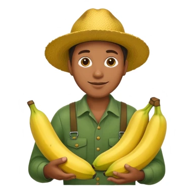 A black farmer with bananas sticker