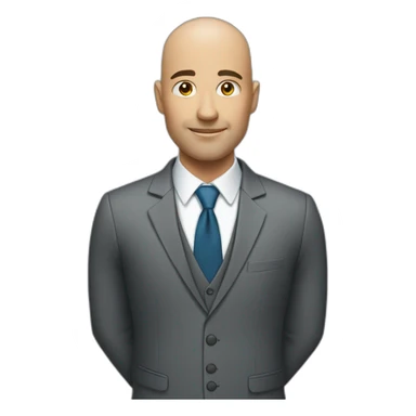 handsome bald man in a business suit sticker