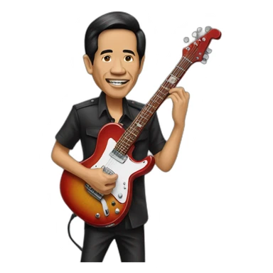 jokowi as guitarist sticker