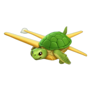 Tortue sur un avion sticker