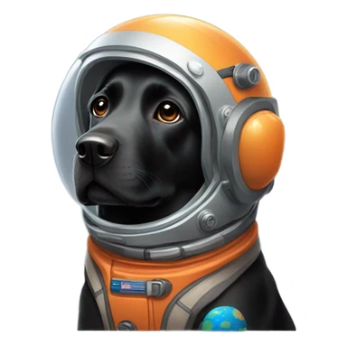 black Labrador in Mars spacesuit sticker