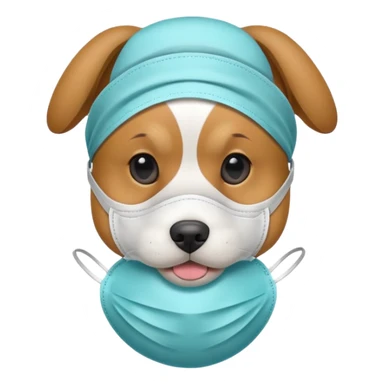 dog Wearing Medical Mask sticker