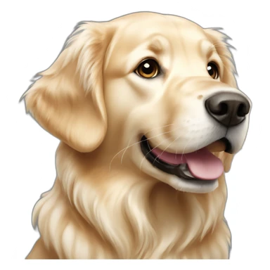 Golden Retriever white playing sticker