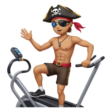 Pirate on an elliptical sticker