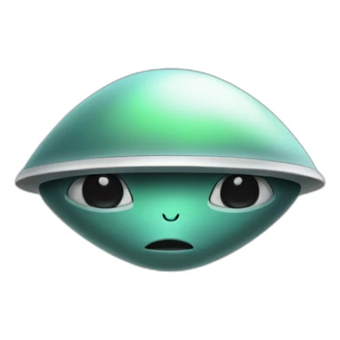 alien with head outside ufo sticker