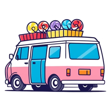 Free candy on van sticker