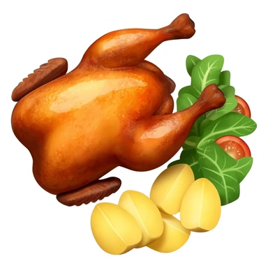 Chicken potato and salad sticker