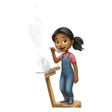 Girl doing paintings sticker