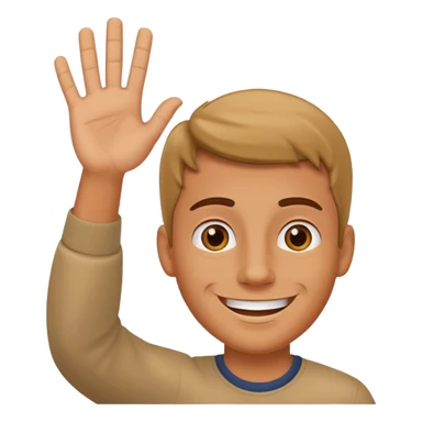 man waving hello sticker