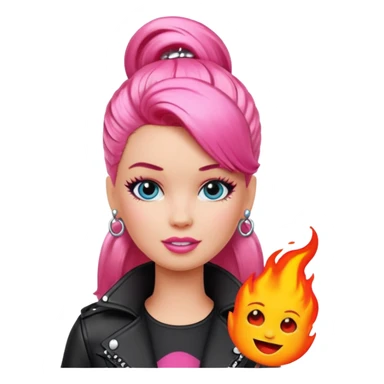 lave en punk barbie emoji sticker