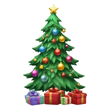 aesthetic christmas tree with presents sticker