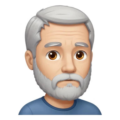 Grey haired bearded man thinking about a pretty brunette woman sticker