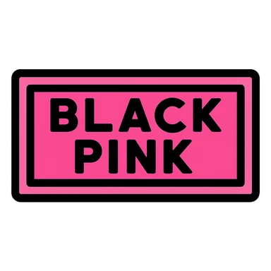 Blackpink inspired icon, bold, stylish, pink and black color scheme, modern pop aesthetic sticker